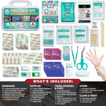 120 Pieces Hardcase First Aid Kit - First Aid Box Includes Instant Cold Pack, Emergency Blanket for Travel, Home, Office, Vehicle, Camping, Workplace & Outdoor | PrepWiseGear