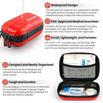 Emergency Kit 120 Piece Travel Car Survival Gear First Aid Kit,Waterproof Emergency Mini First Aid Kits,Portable Small First Aid Kit for Survival Car Travel Office Camping Sports Hiking (Red) | PrepWiseGear