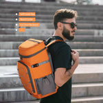 32 L. Leakproof Soft Backpack Cooler Bag for Camping Hiking, Orange | PrepWiseGear
