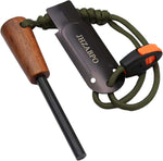 Fire Starter for Campfires, Flint and Steel Fire Starter Kit, Ferro Rod Survival Kit, Fast Fire Stick with Survival Whistle, Regular Size | PrepWiseGear