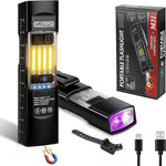365Nm UV Flashlight EDC Flashlight Rechargeable with RGB, Mini Magnetic LED Flashlight Small Blcak Light Pocket Flashlight with Mode Memory Function for Travel, Emergency, Pet Urine Detection