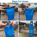 Gravity-Fed Water Bag for Sawyer Survival Water Filter Straw, 1.5 Gal Large Gravity Water Bladder Compatible with Lifestraw and Other Water Filter Straw, Foldable, Bpa-Free (6L) | PrepWiseGear