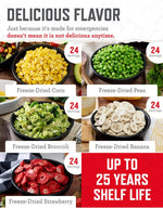 Emergency Food Supply - 120 Servings Fruits and Vegetables Survival Kit Boxes, Dehydrated Meals & Freeze Dried Prepper Food for Backpacking & Camping Essentials, up to 25 Year Shelf Life | PrepWiseGear