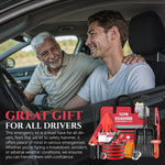 Roadside Emergency Car Kit for Vehicles, Car First Aid Kit Emergency Kit with Jumper Cables, Snow Shovel, Tow Strap, Car Safety Kits, Road Trip Assistance for Men, Women, New Driver Gifts