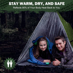 Emergency Survival Tent Life Shelter - 2 Person Mylar Emergency Shelter Tube Tent with Emergency Whistle & Paracord, All-Weather Essential Survival Gear for Camping, Hiking & Survival Kits | PrepWiseGear