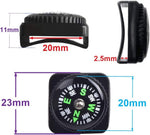15Pcs Slip-On Wrist Compass Hard Shell Liquid Filled Mini Small Button Compass Paracord Bracelet for Outdoor Hiking Survival Wrist Watch Band 3/4" (20Mm) | PrepWiseGear
