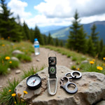 Black Carabiner Key Chain Compass Thermometer Metal Camping Outdoor Gadgets Hiking Survival to Multifunctional Mountaineering Sports Outdoor Recreation Accessories | PrepWiseGear