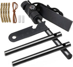 Fire Starter Survival Tool, Ferro Rod Kit with with Compass, Paracord and Whistle, Flint and Steel Survival Igniter with Tinder Rope and Tab for Camping, Hiking and Emergency | PrepWiseGear