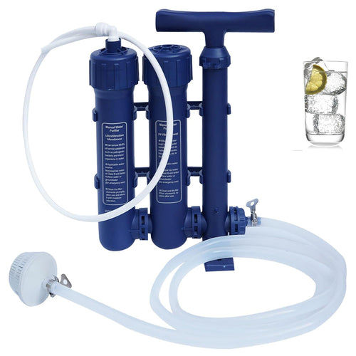 Water Purifier Survival Filtration System for Survival ? 3-Stage Portable Water Filter System, High-Volume for Camping, Emergency Preparedness ? Grade Survival Water Purification for Group Survival