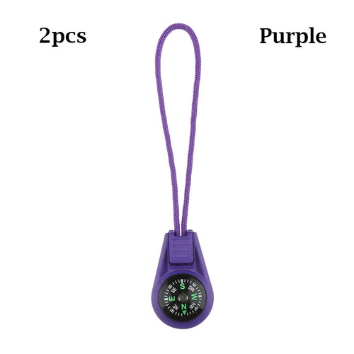 2Pcs EDC Mini Compas with Zipper Tail Rope Paracord Bracelet Gear Survival Keychain Camping Hiking Pocket Compasses Outdoor Tool | PrepWiseGear