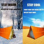 Waterproof Emergency Tent 2 Person Tent Survival Shelter Ultralight Survival Emergency Insulated Blanket for Camping Hiking, Orange | PrepWiseGear