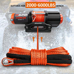 1/4''X 50Ft 10000Lbs Synthetic Winch Rope Winch Rope Cable for Winches SUV ATV UTV Vehicle Boat Car (Orange)
