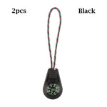 2Pcs EDC Mini Compas with Zipper Tail Rope Paracord Bracelet Gear Survival Keychain Camping Hiking Pocket Compasses Outdoor Tool | PrepWiseGear