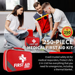 Survival First Aid Kit for Home/Business, Camping Survival Kits | Mini Travel First Aid Kit | Camping Equipment | Small Kits for Car | Outdoor Emergency Survivals Pack - 250Pcs | PrepWiseGear