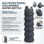 Collapsible Water Bottles Travel Water Bottle Sports Portable Sport Water Bottle Reusable Water Bottles Comes with Mountaineering Buckle 500Ml Silicone Water-Proof Camping Water Bottle | PrepWiseGear