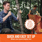 Survival Life Tent • 2 Person Mylar Emergency Shelter Tube Tent + Paracord • All-Weather Protection for Camping, Hiking, & Survival Kits • Includes Emergency Whistle | PrepWiseGear