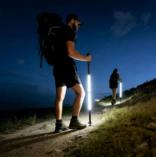 LED Glow Trekking Pole, Glowing Tactical Survival Hiking Stick, Light-Up Walking Staff, 6-Section Threaded Adjustable Design for Camping, Survival,Backpacking & Night Hiking | PrepWiseGear
