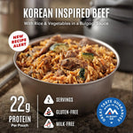 Korean Inspired Beef | Freeze Dried Backpacking & Camping Food | Gluten-Free | 6 Pack | PrepWiseGear