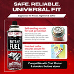 12X 8Oz Butane Fuel Canister - Butane Canister for Kitchen Torch & Camp Stove - Gas for Picnics, Outdoor Cooking, Grilling - Camping Fuel Canister, Torch Fuel Camping Essentials - 90340