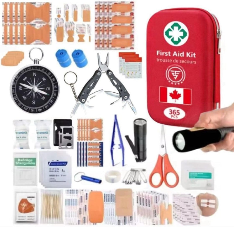 First Aid Kit & Survival Kit, 400 Pieces with Essential Supplies for Car, Camping, Home, Boat, Car, Sports, Emergency Kit, 2 in 1 First Aid by | PrepWiseGear