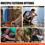 High-Capacity Survival Water Filter Straw Kit with Emergency Whistle, Lightweight Reusable Portable Water Straw for Camping, Hiking, Backpacking & Emergency Preparedness(1 Pack) | PrepWiseGear