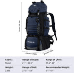 90L Hiking Backpack with Rain Cover, Waterproof Camping Backpack with Shoes Warehouse for Men Women, Frameless(Blue)
