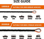 1/4''X 50Ft 10000Lbs Synthetic Winch Rope Winch Rope Cable for Winches SUV ATV UTV Vehicle Boat Car (Orange)