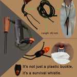 Fire Starter for Campfires, Flint and Steel Fire Starter Kit, Ferro Rod Survival Kit, Fast Fire Stick with Survival Whistle, Regular Size | PrepWiseGear