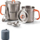 Titanium Camping Pot Set with Lid & Spork