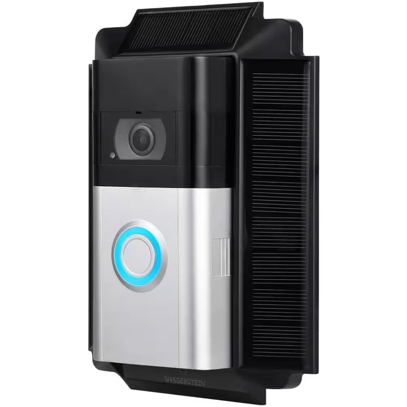 Black Solar Charger Mount for Ring Video Doorbell 3, 3 Plus, 4, Battery Doorbell Pro and plus (5-Volt 0.6-Watt) | PrepWiseGear