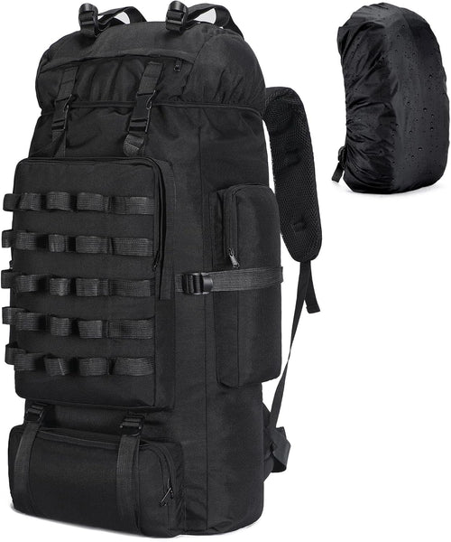 70L Camping Hiking Backpack with Rain Cover, Waterproof Molle Rucksack for Men, Backpacking Backpack for Trekking Climbing Outdoor