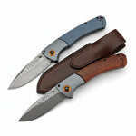 Damascus Steel Folding Knife ? Handmade EDC Pocket Knife with Wooden/G10 Handle for Camping & Outdoor | PrepWiseGear