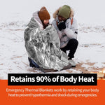 Emergency Thermal Blankets,4 Pack,Space Mylar Blanket Survival Kit | PrepWiseGear