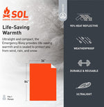 Survive Outdoors Longer 90% Emergency Bivvy - Comes with Survival Whistle & Tinder Paracord Drawstring - Add to Emergency Kit & Hiking Gear - Waterproof, Windproof & Tear-Resistant | PrepWiseGear