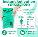 Instant Heat Packs Medium (5×9”)- Medical Grade Reusable Green 1-Pack Fast and HOT - Made in USA for Muscle Aches, Back, Arm, Shoulder, Pain Relief, Warmth on the Go; Heating Pad Click Heat | PrepWiseGear
