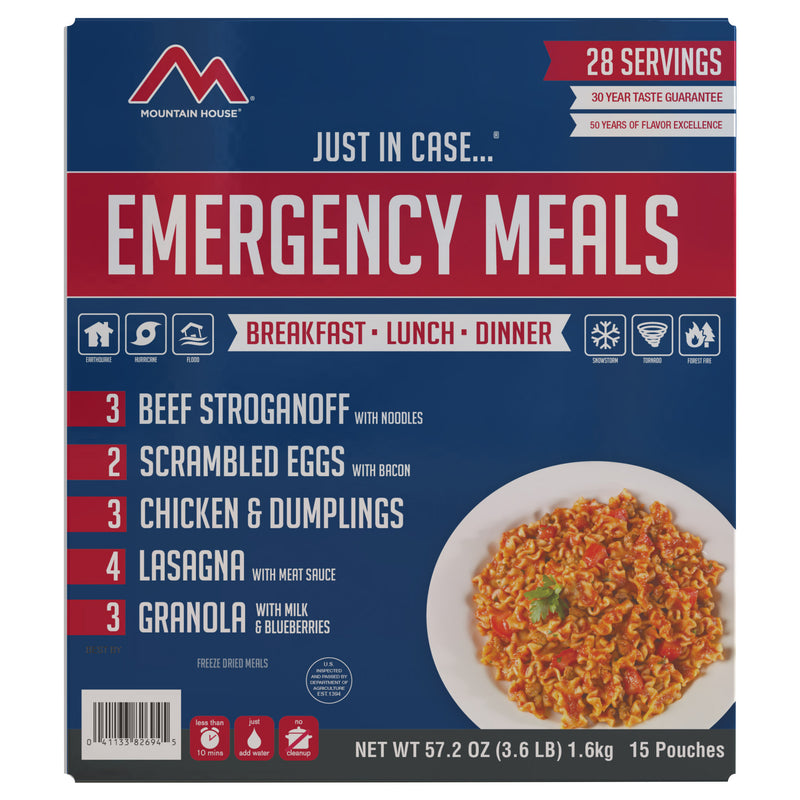 Mountain House Emergency Meal Kit 15-Pouch Assortment (28 Total Servings) | PrepWiseGear