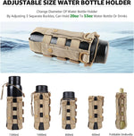 Molle Water Bottle Holder for Backpack,Drawstring Adjustable Straps Molle Pouches for 20 32 36 48 Oz Water Bottle | PrepWiseGear