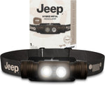 Jeep HM-2100 Headlamp Rechargeable, Hybrid Power Source Head Lamp, IPX4 Water-Resistant, Bright Rechargeable Headlamp, USB-C Cable Included