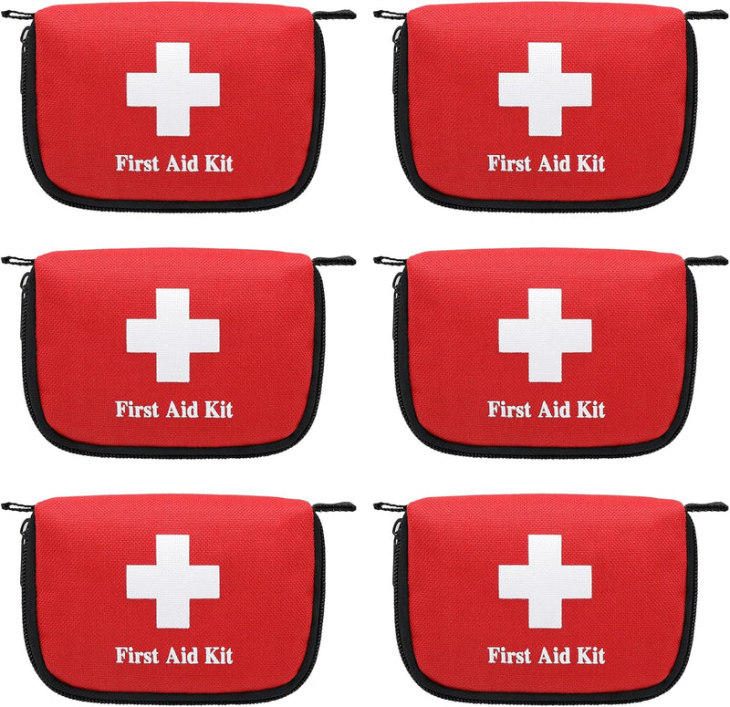 6Pcs Mini Empty First Aid Bag, 5.5X3.5X1.5 Inches Small First Aid Kit, Emergency Medical Essentials Pouch Bag for Travel, Car, Home, Office, Camping, Outdoors, Hiking (Bag Only) | PrepWiseGear