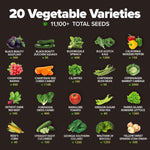 20 Heirloom Vegetable Seeds - 10,000+ Survival Seeds and Emergency Prepper Gear - Non GMO Vegetable Seeds for Planting Home Garden Variety Pack | PrepWiseGear
