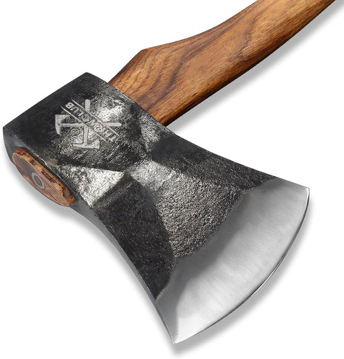 28.2 Inch Professional Wood Splitting Axe, Wood Chopping Axe with Hickory Wood Handle and Leather Sheath, Tree Felling Ax, Sporting, Racing Ax for Timbersports - Head 4Lbs