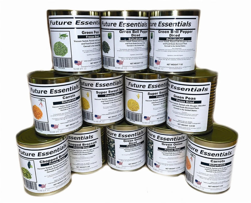 Freeze Dried Long Shelf Storage Emergency Food Vegetable Variety - 12 Cans | PrepWiseGear