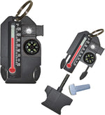 Outsider - 4-In-1 Survival Multi-Tool | Compass, Thermometer, Whistle, and Fire Starter in a Compact Zipper Pull | Outdoor Gadget for Backpacking, Camping, or Survival Situations | PrepWiseGear