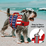 Dog Life Jacket for Large Dogs, Adjustable Dog Life Vest for Swimming & Boating, High Buoyancy Pet Lifesaver Preserver for Water Safety, Floating Vest for Large Breeds (Usaflag, XXL)