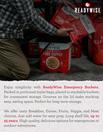Emergency Food Supply - 14 Day, 150 Servings Emergency Freeze Dried Food Bucket, Protein Meals, Camping Essentials, Survival Kit, Disaster Prepping Supplies, up to 25 Year Shelf Life | PrepWiseGear