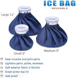 Ice Cold Pack Reusable Ice Bags Hot Water Bag for Injuries, Hot & Cold Therapy and Pain Relief with Elastic Breathable Support Wrap, 4-Pack, 3 Sizes (6"/9"/11"), (For Hot Therapy Is 50-60℃) | PrepWiseGear