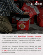 Emergency Food Supply - 120 Servings Fruits and Vegetables Survival Kit Boxes, Dehydrated Meals & Freeze Dried Prepper Food for Backpacking & Camping Essentials, up to 25 Year Shelf Life | PrepWiseGear
