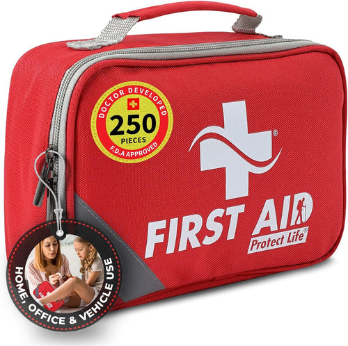 Survival First Aid Kit for Home/Business, Camping Survival Kits | Mini Travel First Aid Kit | Camping Equipment | Small Kits for Car | Outdoor Emergency Survivals Pack - 250Pcs | PrepWiseGear