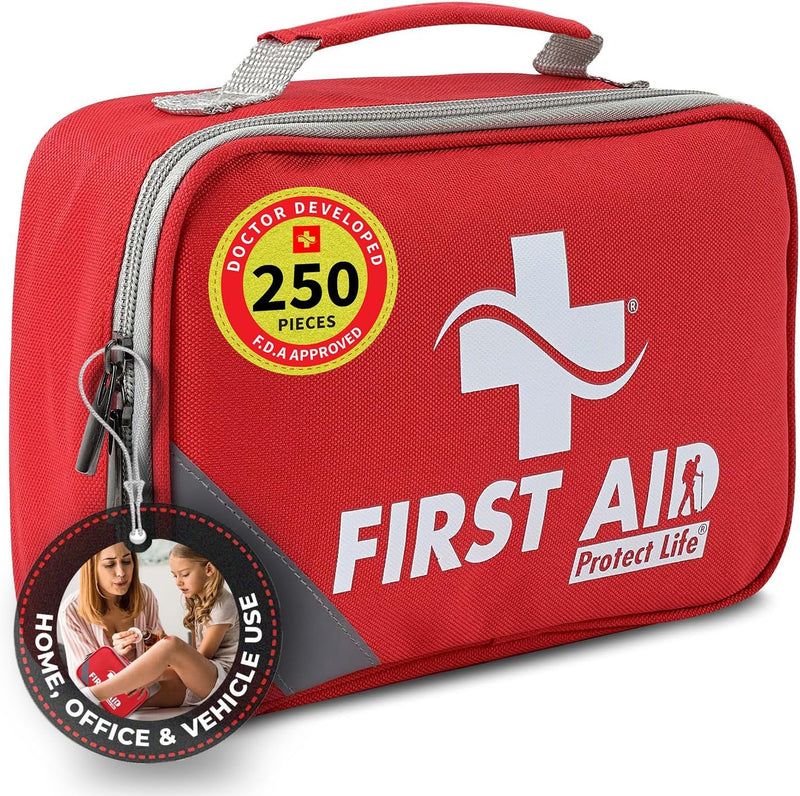 Survival First Aid Kit for Home/Business, Camping Survival Kits | Mini Travel First Aid Kit | Camping Equipment | Small Kits for Car | Outdoor Emergency Survivals Pack - 250Pcs | PrepWiseGear