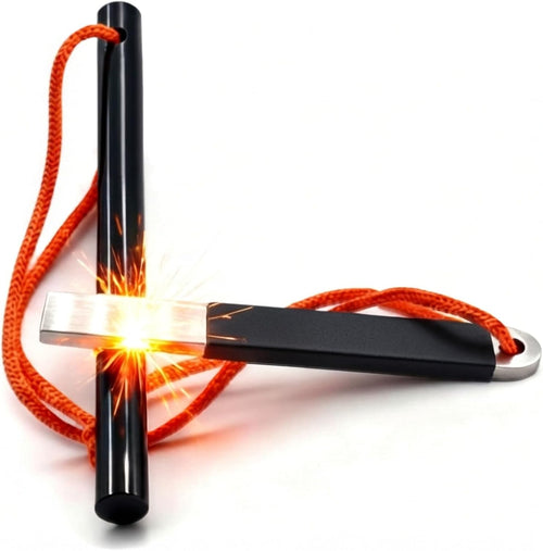 4" Portable Pocket Waterproof Ferrocerium Ferro Rod Fire Starter Survival Tool, Flint and Steel Magnesium Camping Emergency Fire Starters Kit with Striker, Outdoor Campfires Stick Firestarter | PrepWiseGear